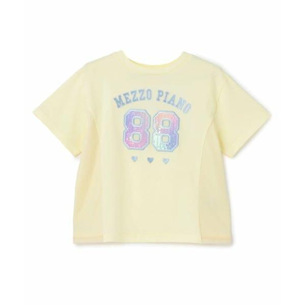 mezzo piano / メゾピアノ スパンコールナンバリング 半袖Tシャツ