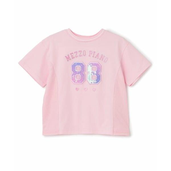 mezzo piano / メゾピアノ スパンコールナンバリング 半袖Tシャツ