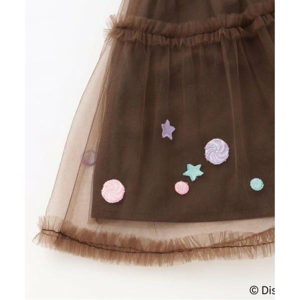公*o様 mezzo piano スカート 120cm ブラウン 刺繍 mezzo piano / メゾピアノ 【シュガー・ラッシュ】刺繍チュール