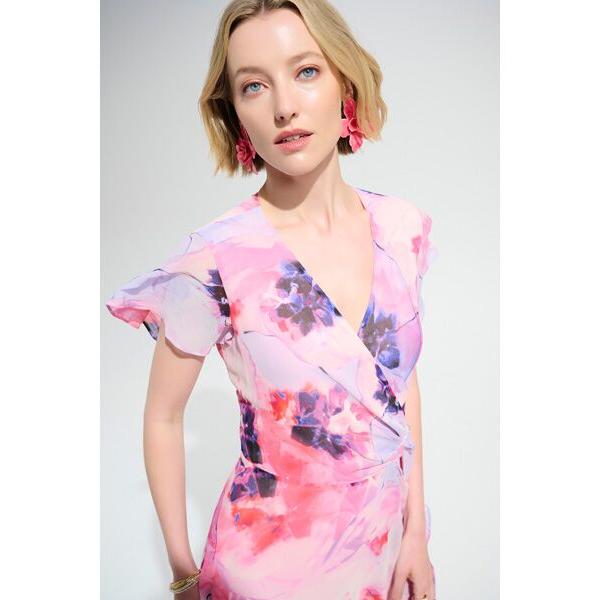 Joseph Ribkoff / ジョセフリブコフ Pink Flower Dress_2
