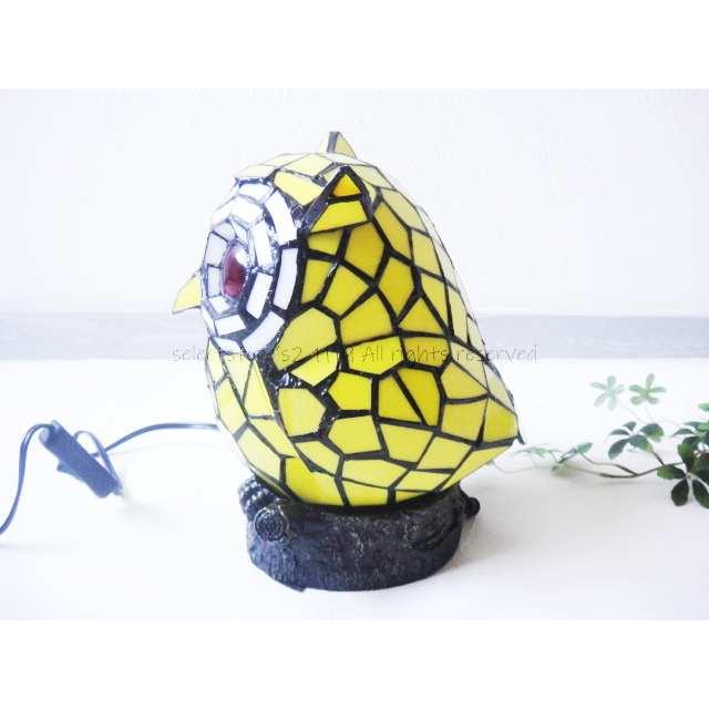 ★福を呼ぶ！ふくろうのステンドグラスランプイエロー★玄関リビングに♪フクロウオブジェ置物　テーブルランプフロアランプ卓上照明雑貨通販【RCP】 |  | 03