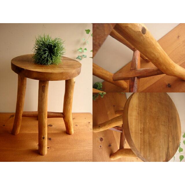 ★素朴♪ナチュラル チーク古木のウッドスツール　アンティーク風　木製のイス椅子【楽ギフ_包装】【楽ギフ_のし宛書】【RCP】 |  | 01