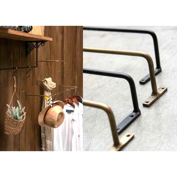 ★多目的なアイアンルームバーS　W22.5cmタオルハンガー　ブラック/アンティークゴールド　雑貨通販【RCP】 | 