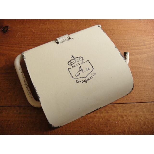 ★アンティークシャビーな芯なしメタルトイレットペーパーホルダーブラック ナチュラルテイストコアレスペーパー 男前 アイアン黒メタル雑貨通販 工業系 |  | 03