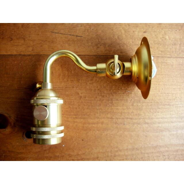 ★アンティークカフェモダン●真鍮ブラケットランプU型スイッチ付ギャラリー付 E26口金 LED対応壁用ランプ 水道管風 アンティークシャビーレトロ工業作業 | 
