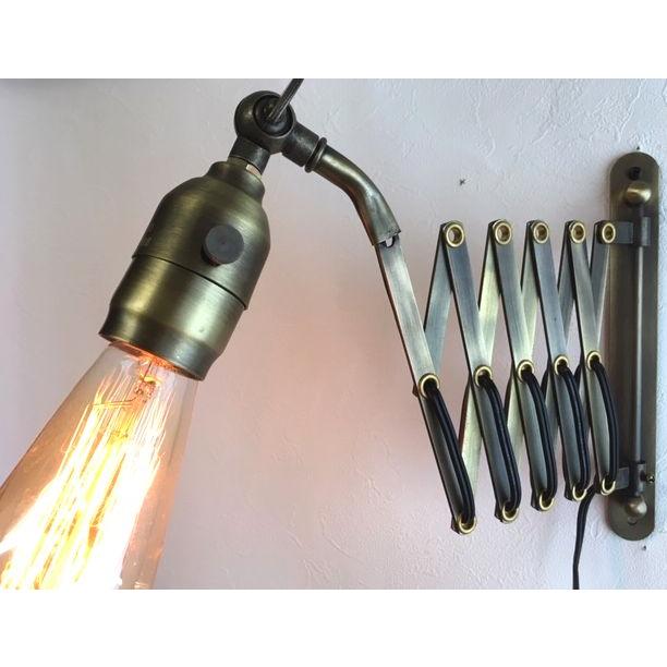 ★シザーブラケットランプ●アンティークブロンズ 古塗装 可動式 E26口金 LED対応壁用ランプ シャビーレトロ工業作業 |  | 06