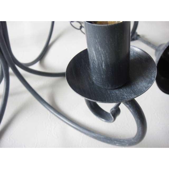 ★送料無料！シンプルシャンデリアランプ 6灯ヴィンテージグレー アンティーク シャビー◆オリジナル モダンヨーロピアンゴシック 鉄色 |  | 05