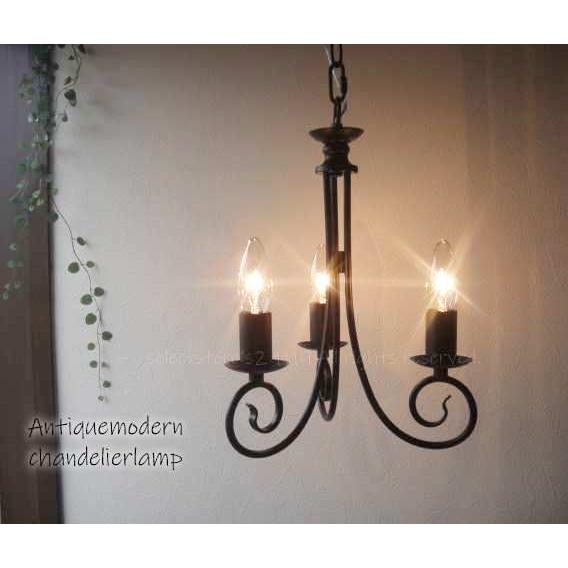 ★シンプルレトロモダン●シャンデリアランプ3灯　ブラックorホワイトor錆塗装　アンティーク調照明間接照明ライトLED使用可能【RCP】 |  | 06