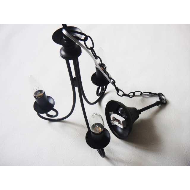 ★シンプルレトロモダン●シャンデリアランプ3灯　ブラックorホワイトor錆塗装　アンティーク調照明間接照明ライトLED使用可能【RCP】 |  | 07