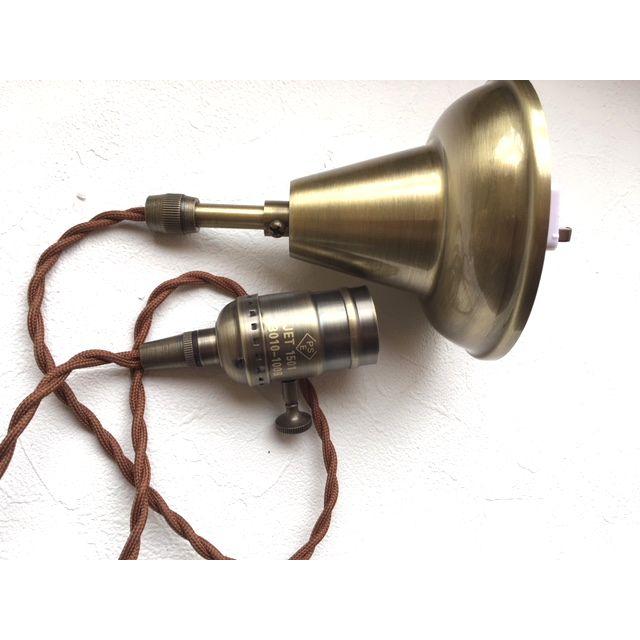 ノスタルジック古塗装 E26ソケットペンダントランプシェード1灯 長さ調整可 アルミ製真鍮風塗装 灯具/LED電球対応 |  | 01