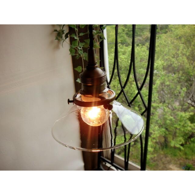 ★ナチュラルアンティーク♪透明ガラスペンダントランプアンティーク　ミニ直径14cm/E26　70レトロ天井照明間接照明LED電球使用可能　雑貨通販【RCP】 |  | 01