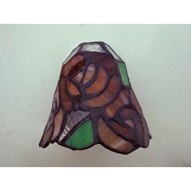 ☆LED電球付き！アンティーク調ステンドグラス吊型テーブルランプ バラ