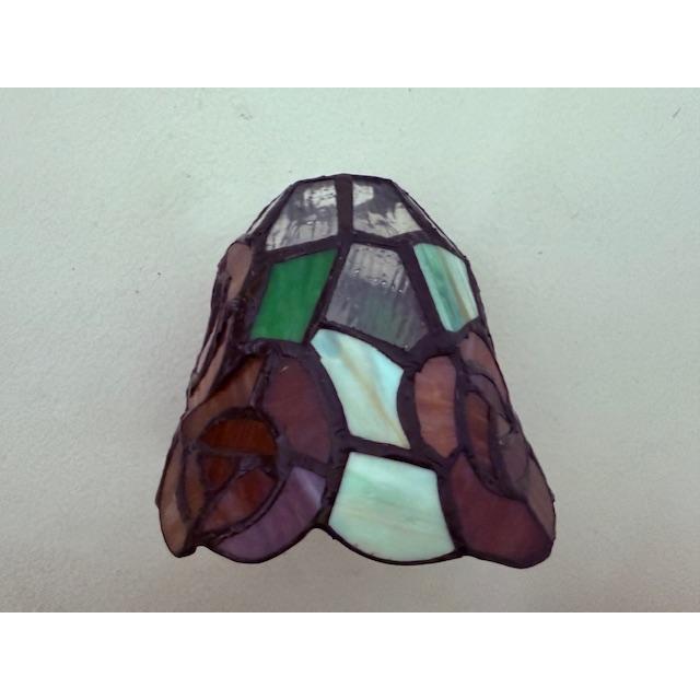 ☆LED電球付き！アンティーク調ステンドグラス吊型テーブルランプ バラ