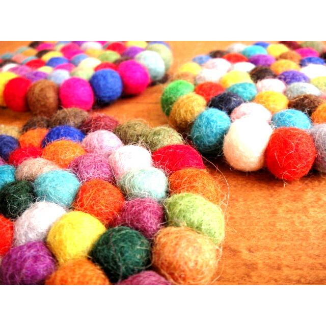 最安値挑戦中★カラフルポコポコフェルトコースター　ポップでオシャレ北欧テイストの可愛いコースター雑貨通販【RCP】 |  | 02