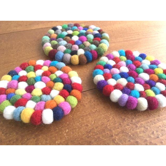 最安値挑戦中★カラフルポコポコフェルトコースター　ポップでオシャレ北欧テイストの可愛いコースター雑貨通販【RCP】 |  | 04