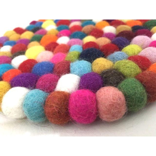 最安値挑戦中★直径18cm前後★カラフルポコポコフエルト鍋敷き なべ敷き カラフルポップフェルトボール北欧テイストの可愛いナベ敷き |  | 03