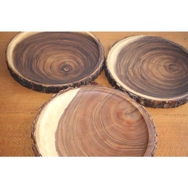 ★森カフェ気分♪直径約26cmアカシアウッドトレーL●●トレイ　ランチプレート　切り株　木製　おうちカフェインテリア食器雑貨通販【RCP】 |  | 01