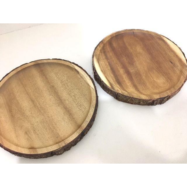 ★森カフェ気分♪直径約26cmアカシアウッドトレーL●●トレイ　ランチプレート　切り株　木製　おうちカフェインテリア食器雑貨通販【RCP】 |  | 04