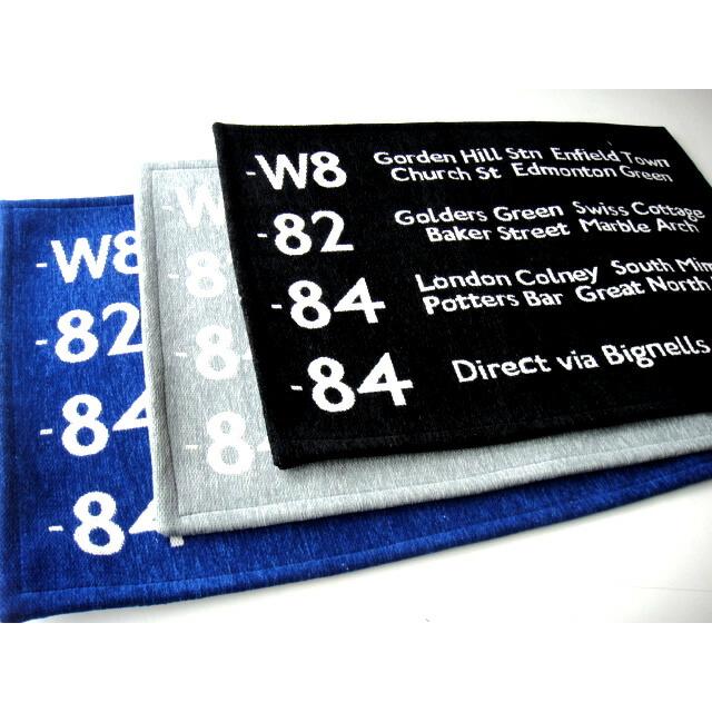 ★バスステーションフロアラグマット90×130cm　ブラック/グレー/ブルー　バスロールサインマットミッドセンチュリーモダンカーペット絨毯【RCP】 | 