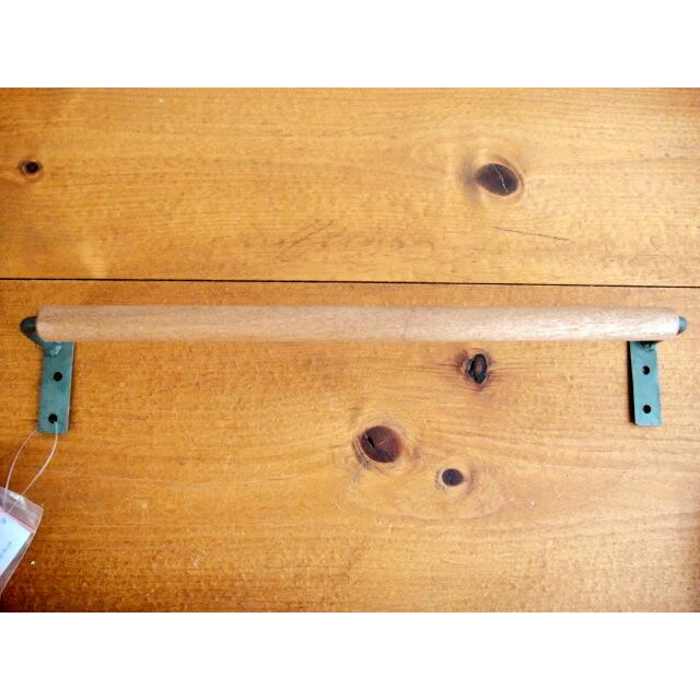 ナチュラルアンティークテイスト★アイアン+木　ウッドタオルハンガー32.3cmタオルバー |  | 03