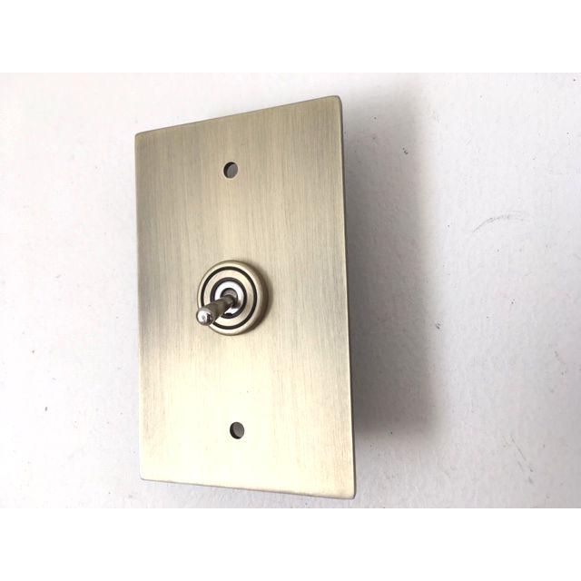 かっこいいレトロオシャレな壁スイッチ♪トグルスイッチ付プレート　アンティークシングル　昭和モダン　シャビー　アメリカン　カントリー　男前　工業系 |  | 01