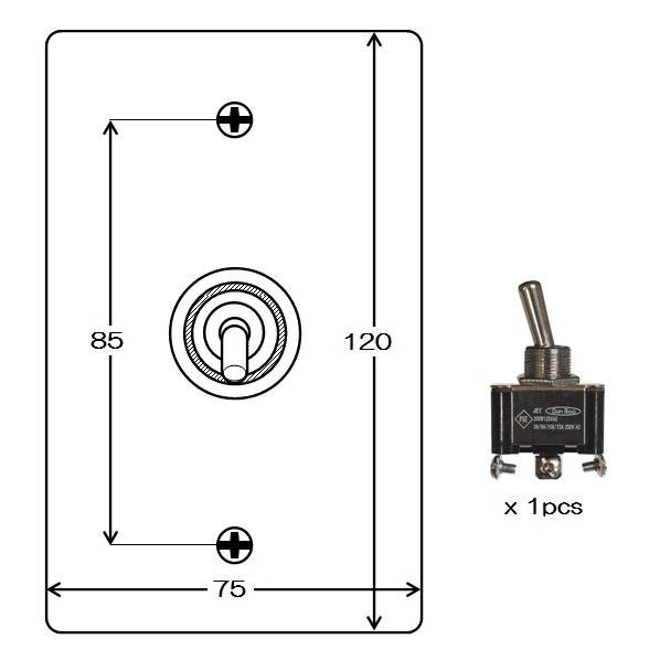 最安値挑戦中★かっこいいレトロオシャレな壁スイッチ♪トグルスイッチ付プレート 木目調シングル アンティークシャビー |  | 01