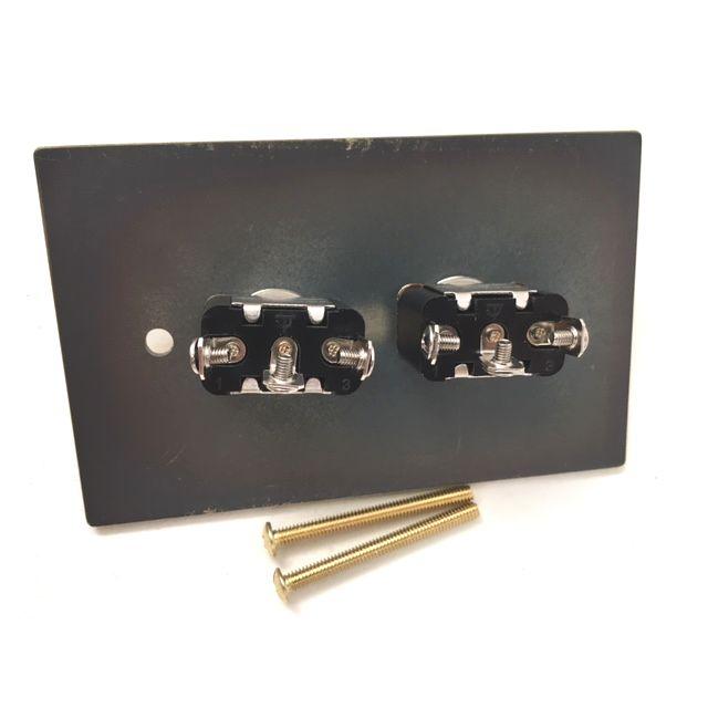 かっこいいレトロオシャレな壁スイッチ♪トグルスイッチ付プレート　アンティークダブル　シャビー　アメリカン　カントリー工業系 |  | 03