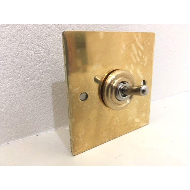 最安値挑戦中★レトロオシャレな壁スイッチ♪トグルスイッチ付プレート 真鍮MINIシングル アンティークシャビー | 