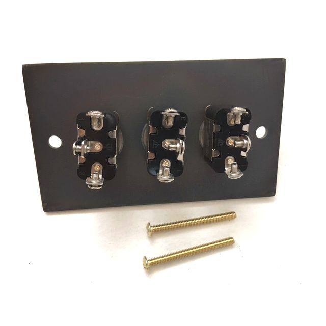 アンティーク3口トグルスイッチカバー◎プレート　レトロオシャレな壁スイッチ♪アメリカン　カントリー　男前　昭和モダン　ONOFF切り替え　インダストリアル |  | 03