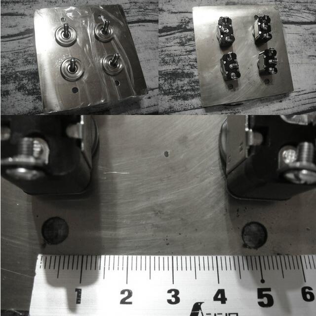 最安値挑戦中★4口トグルスイッチカバー◎プレート レトロオシャレな壁スイッチ♪シルバーアルミ アンティークシャビー |  | 03