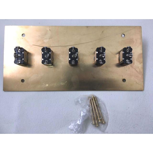 最安値挑戦中★5口トグルスイッチカバー◎プレート5連　真鍮　レトロオシャレな壁スイッチ♪　アンティークシャビー　アメリカン |  | 04