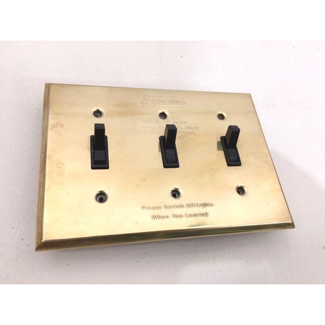 最安値挑戦中★アメリカンスイッチプレートセット 3口 真鍮製♪ ゴールド レトロ オシャレ カントリー |  | 01