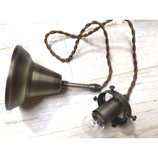 LED電球付き★1灯アンティーク調レトロガラスペンダントランプ　クリア34　真鍮色　天井照明フレンチ北欧カントリー風インテリアに　ペンダントライト【RCP】 |  | 02