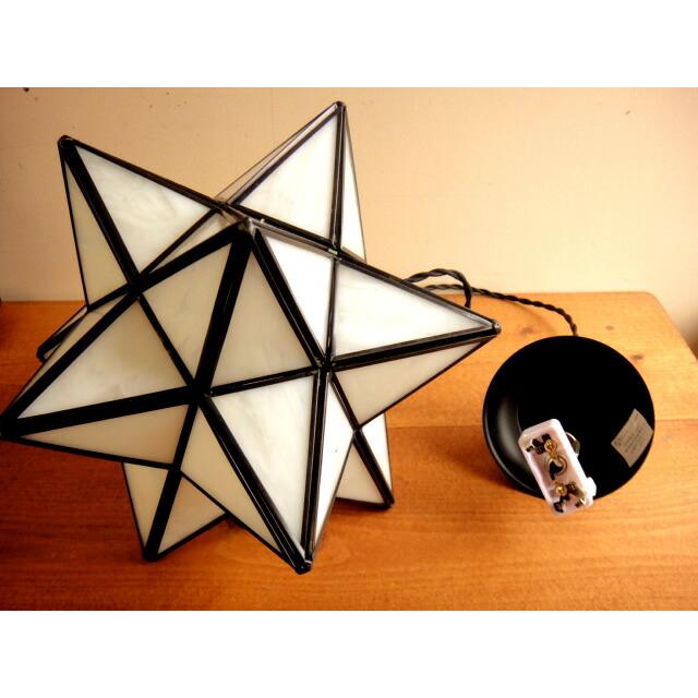★【LED電球付き】星型ペンダントランプ twinkleスノーホワイト（L）30cm E26 白スターライト |  | 01