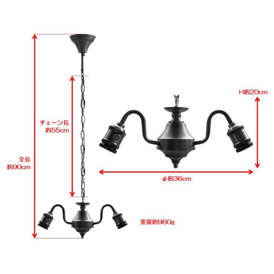 ★インダストリアル工業系3灯シャンデリアペンダントランプ3灯 アンティークブロンズ LED電球対応アンティークヨーロピアンゴシック♪ |  | 01