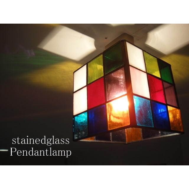 パリのアパルトマンテイスト♪カラフルステンドグラスシーリングライト  