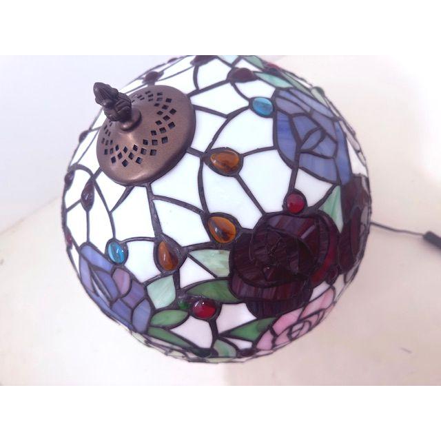 ★大きいサイズ★アンティーク調フラワーステンドグラススタンドランプ 薔薇 ブラウン テーブルランプレトロ大正ロマン系卓上照明 |  | 04