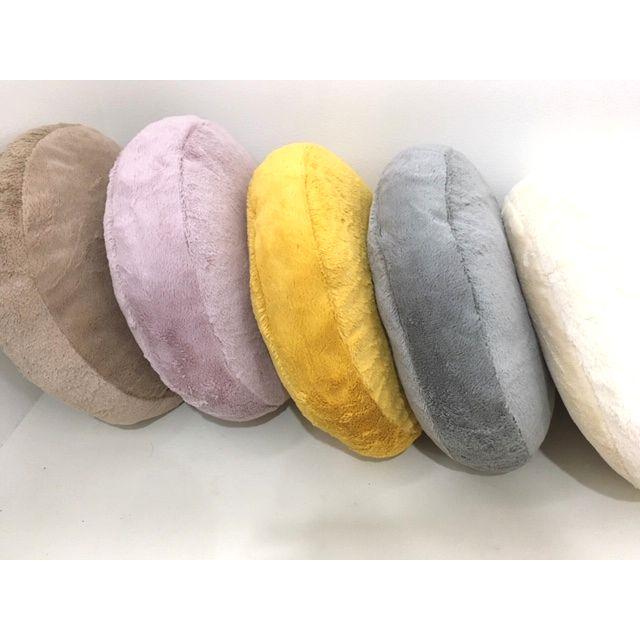 ★カラフルポップで可愛い♪ラウンドパフクッション40cm アイボリー/ピーチ/カーキ/ライム/ブラウンetc |  | 06