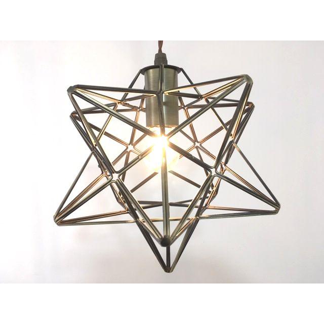 最安値挑戦中★LED電球付き スターライトM 星型ペンダントランプ アンティークブロンズ ブラック レトロ | 