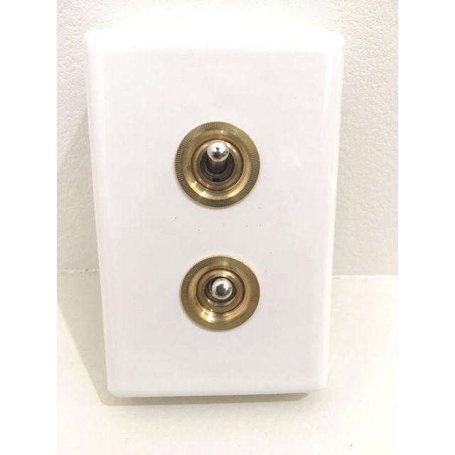 最安値挑戦中 Sale 101 Off レトロオシャレな壁スイッチ 陶器ボックス型ダブルトグルスイッチスクエア真鍮