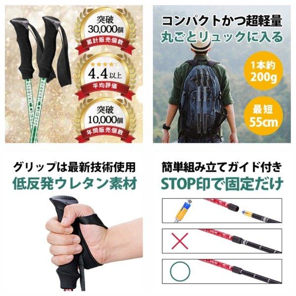 HAWK GEAR(ホークギア) トレッキングポール 2本セット 超軽量アルミ  アンチショック機能付 |  | 08