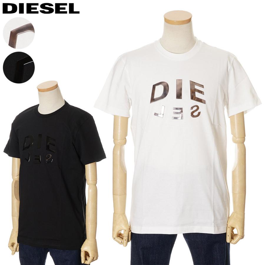 ディーゼル Tシャツ 半袖 メンズ DIESEL ホワイト ブラック A01746 0PATI :dim00103:セレクトテイストYahoo