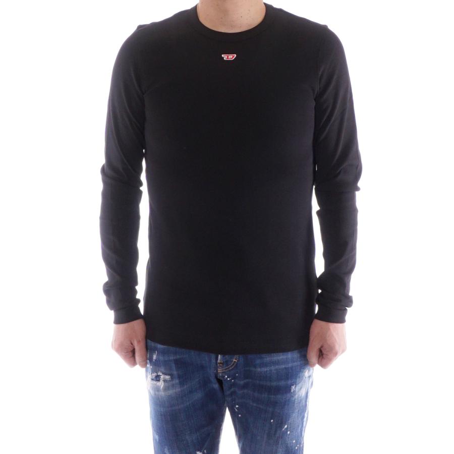 DIESEL ブラック 長袖 Tシャツ DIESEL 並行輸入品 ディーゼル ロングTシャツ 長袖 ロンT メンズ