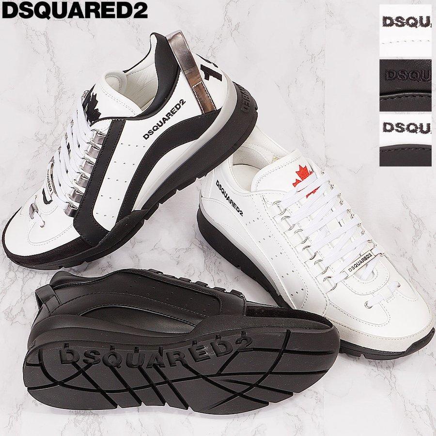 ディースクエアード スニーカー レザー DSQUARED2 メンズシューズ 靴 ホワイト ブラック SNM0505 065B0001  :dsm00042:セレクトテイストYahoo!店 - 通販 - Yahoo!ショッピング