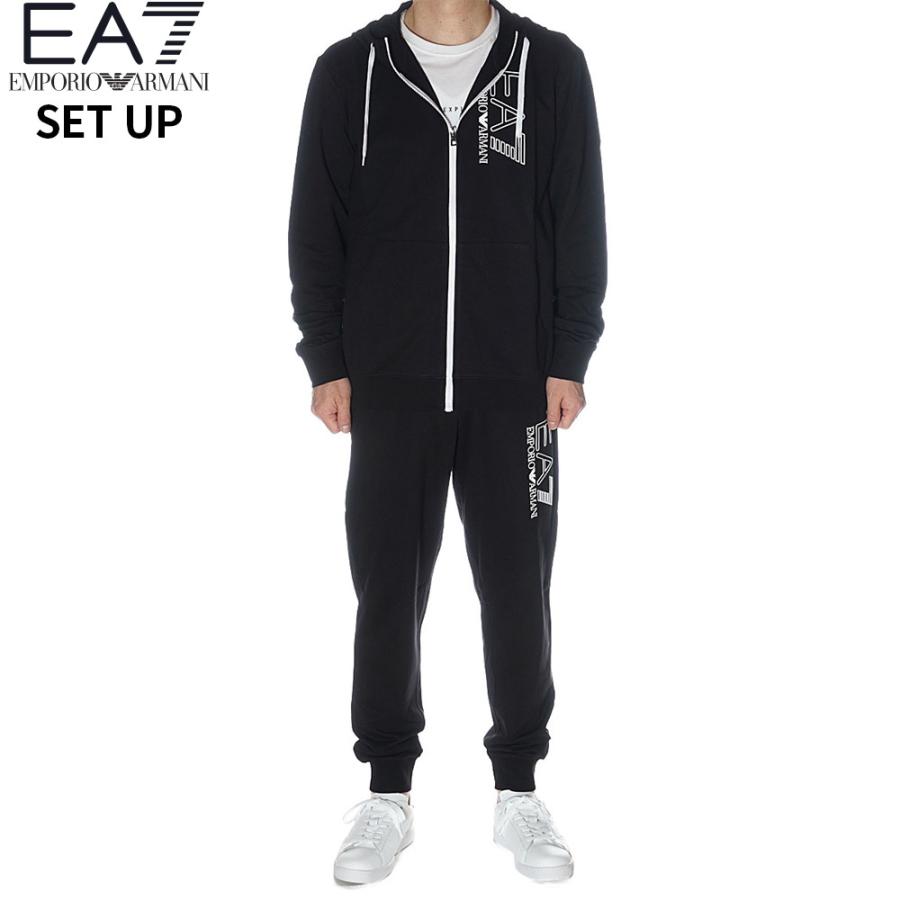 エンポリオ アルマーニ Emporio Armani Ea7 セットアップ スウェット上下 ジップパーカー メンズ ブラック 3lpm53 3lpp53 Pj05z 22年春夏新作 新入荷 流行