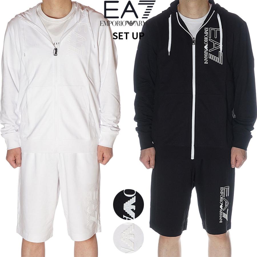 祝開店 大放出セール開催中 エンポリオアルマーニ Emporio Armani Ea7 セットアップ ジップパーカー ハーフパンツ スウェット メンズ 3lpm53 3lps73 Pj05z 22年春夏新作