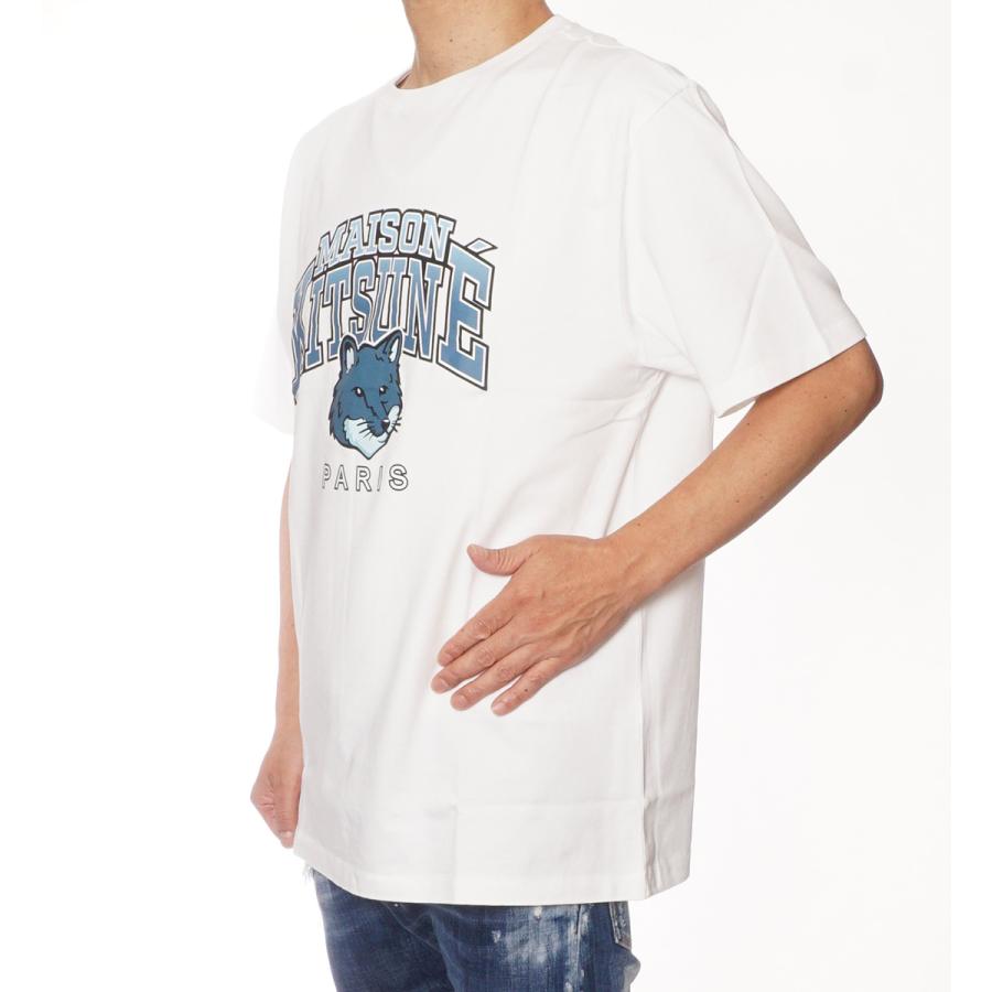 MAISON KITSUNE メゾン キツネ 半袖Tシャツ メンズ ホワイト カーキ 