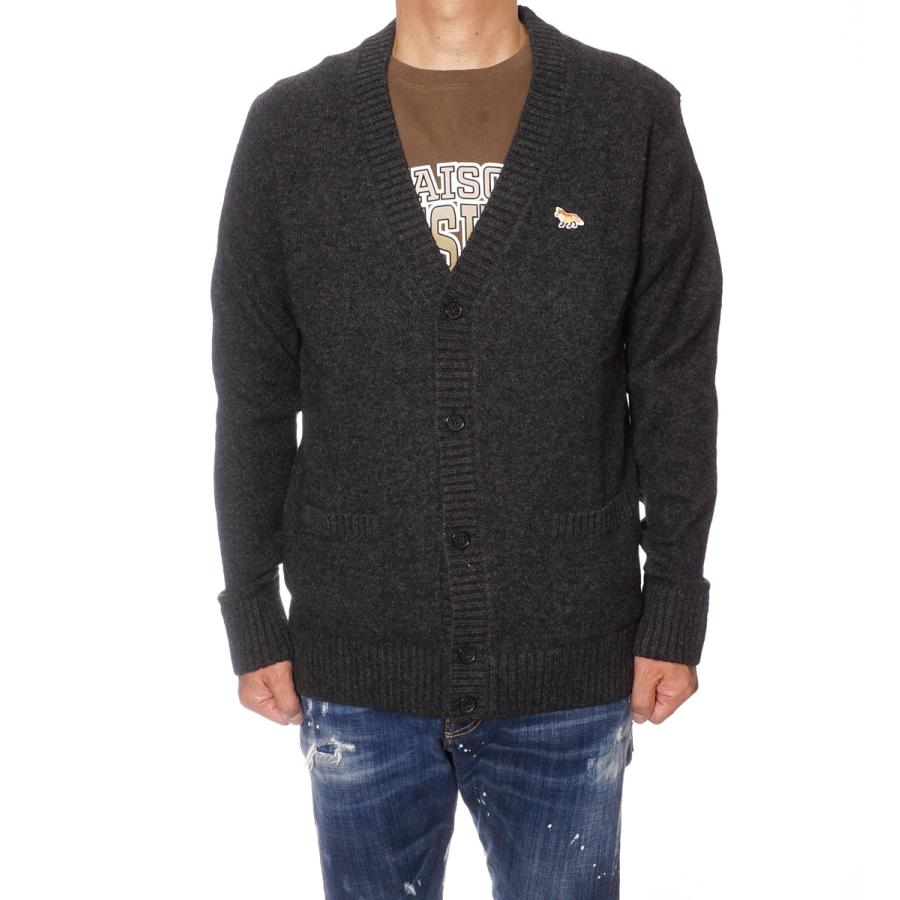 メゾン キツネ MAISON KITSUNE カーディガン メンズ ダークグレー  