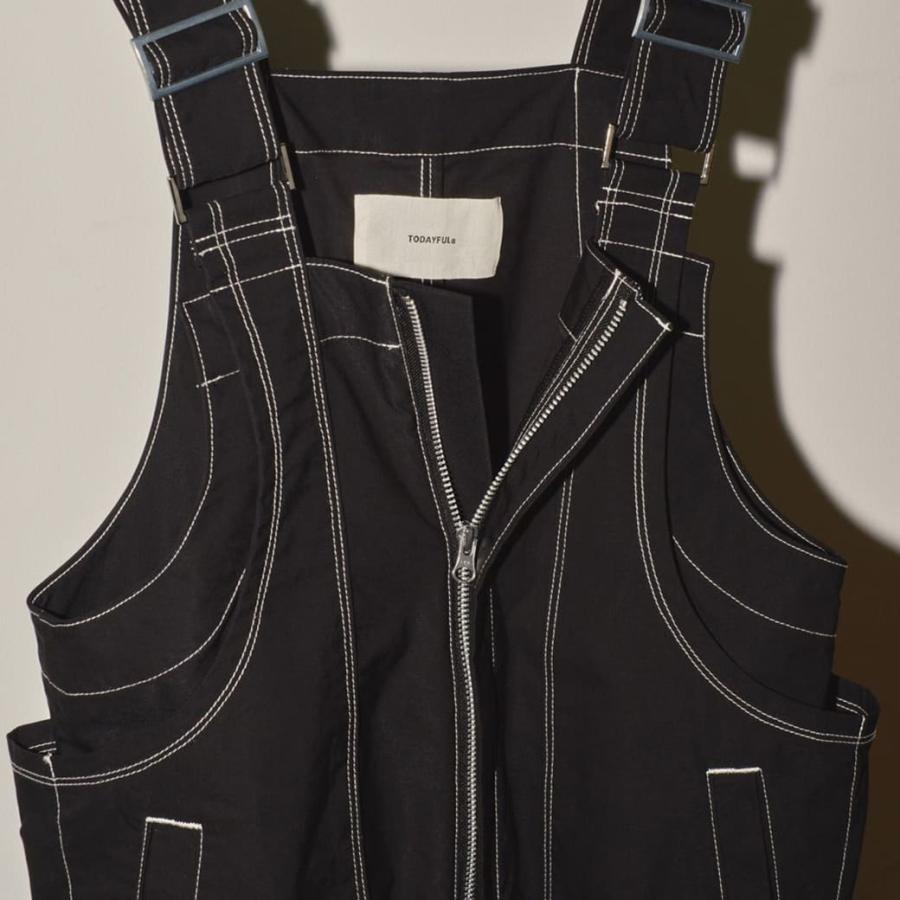 TODAYFUL Frontzip Cotton Salopette黒36 TODAYFUL（トゥデイフル）の「TODAYFUL Frontzip Cotton
