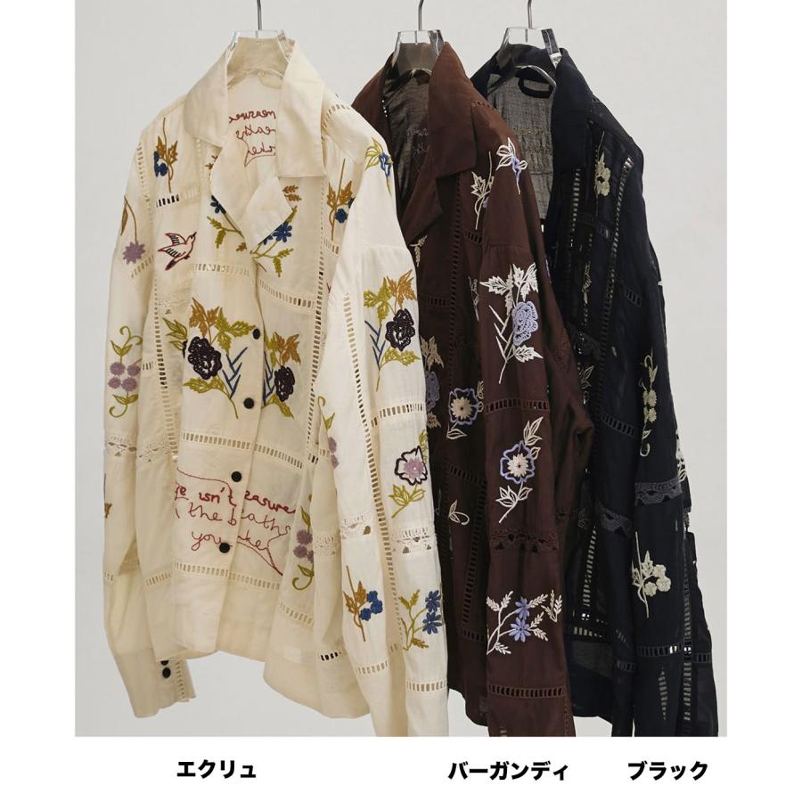 【todayful】エンブロイダリー　パッチワーク　シャツ TODAYFUL Embroidery Patchwork Shirts エンブロイダリーパッチ